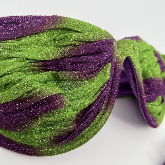 Raisa Vanessa Geometric Strapless Bikini Set in Purple & Green 36 - Picture 8 of 13